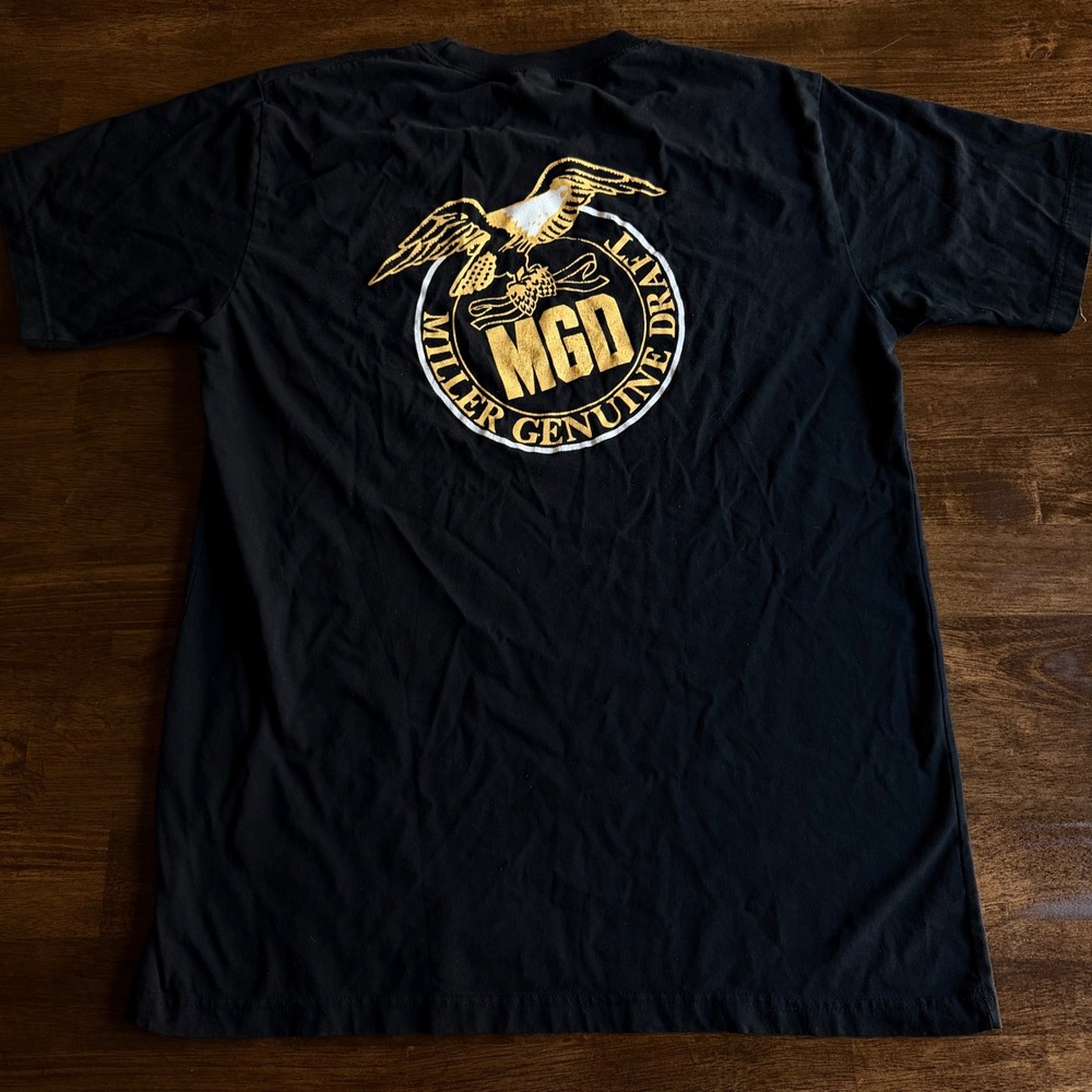 Vintage Miller Genuine Draft MGD Japan Eagle Graphic T-Shirt Black XL